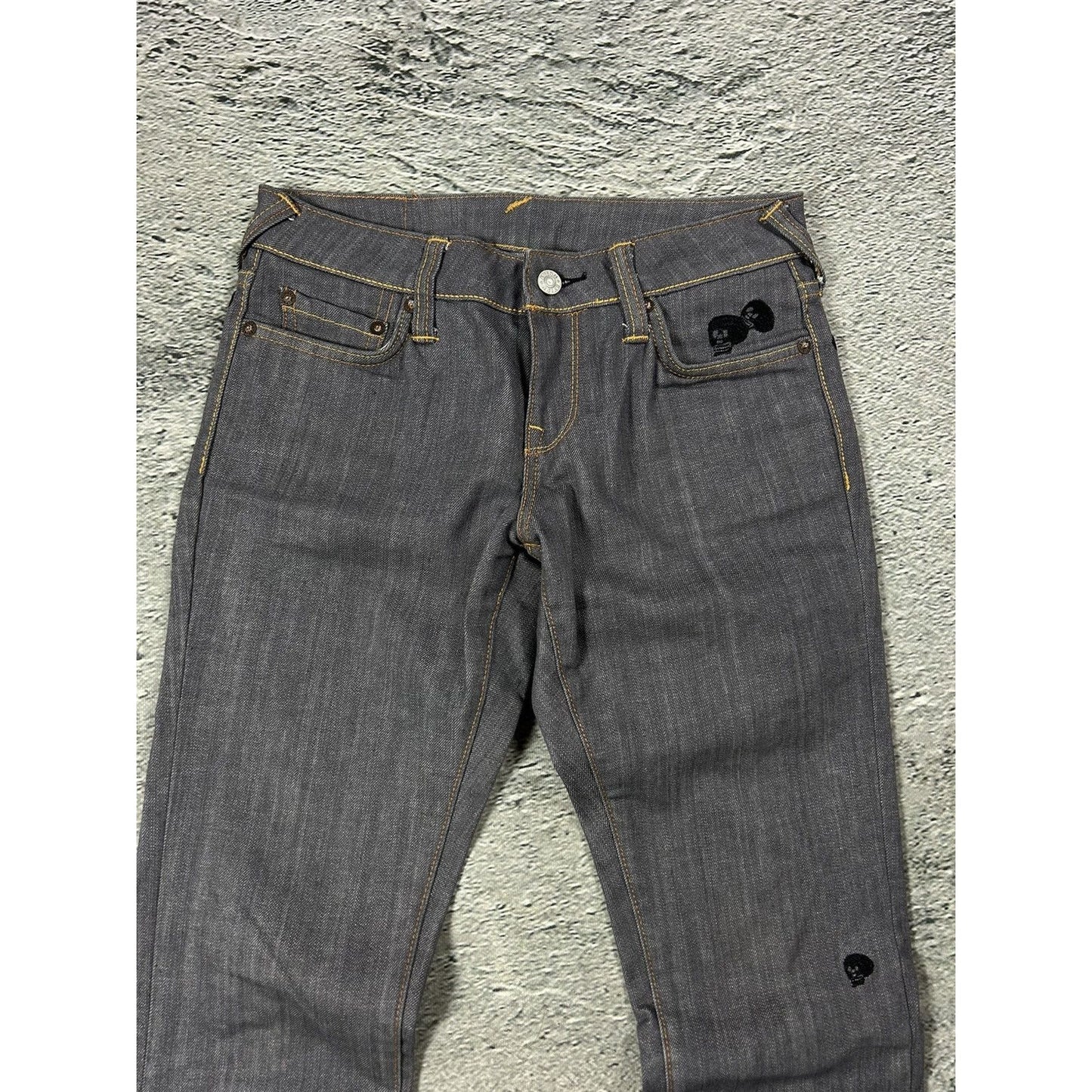 Evisu vintage daicock skull logo grey jeans black