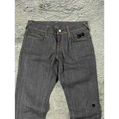 Evisu vintage daicock skull logo grey jeans black