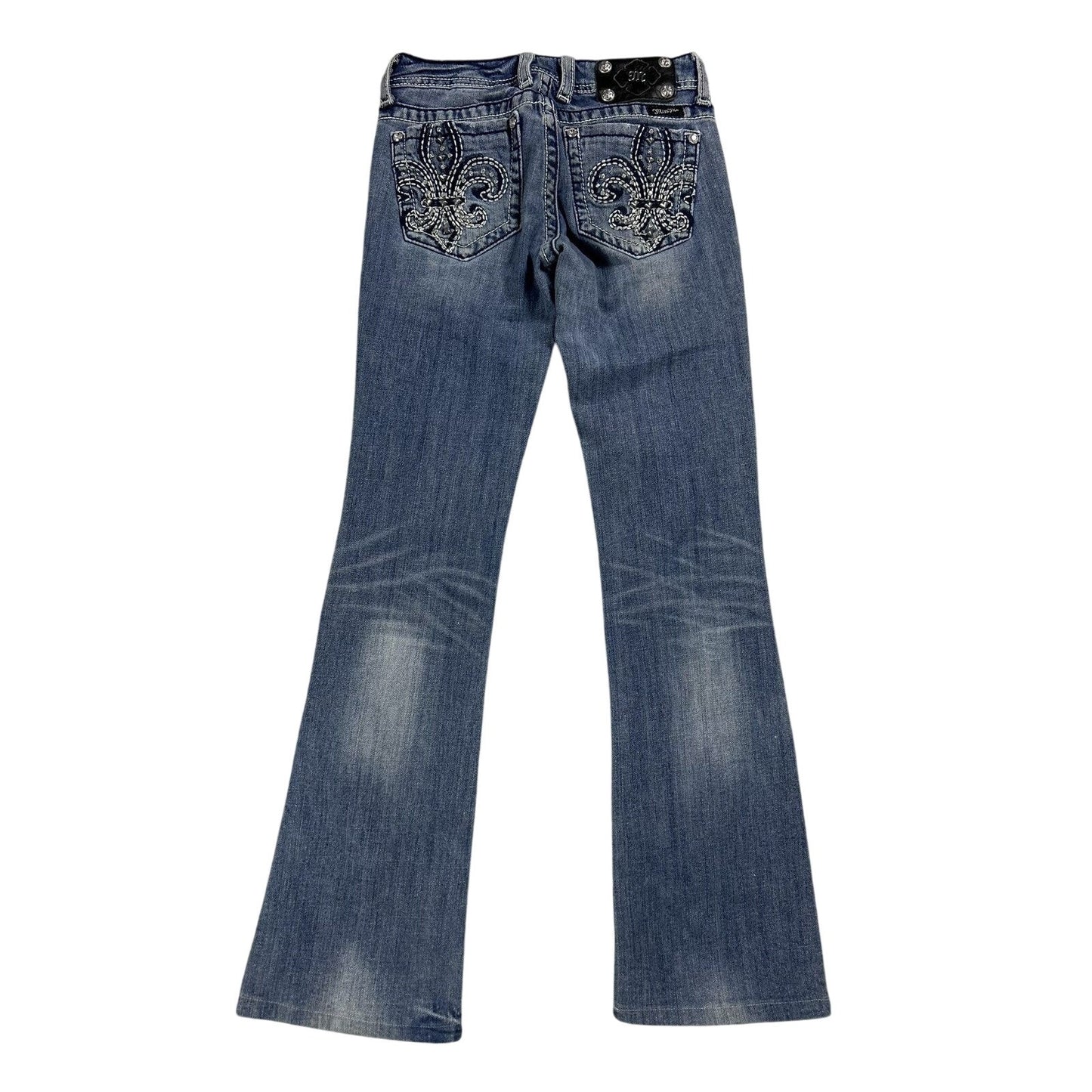 Miss Me flared bootcut white stitching denim vintage y2k