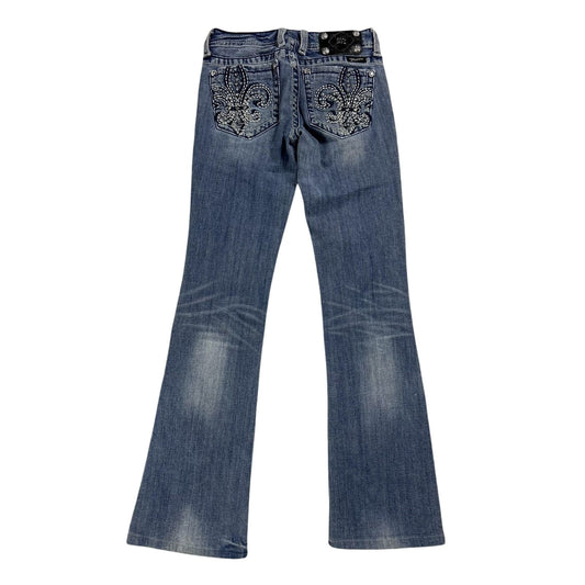 Miss Me flared bootcut white stitching denim vintage y2k