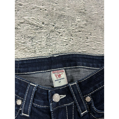 True Religion jeans slim white rhinestones vintage blue