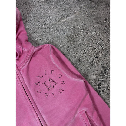 True Religion zip hoodie pink rhinestones Y2K