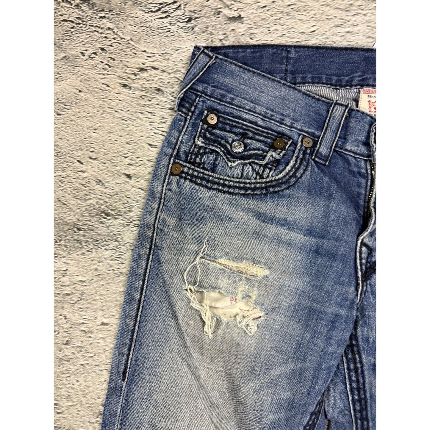 True Religion jeans vintage denim pants straight distressed
