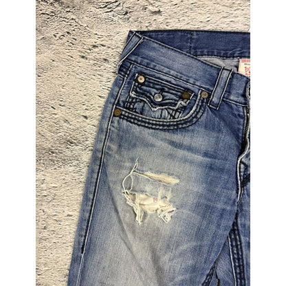 True Religion jeans vintage denim pants straight distressed