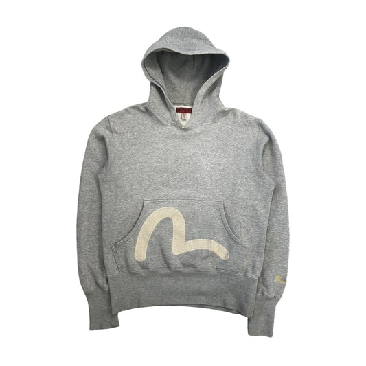 Evisu big logo hoodie seagull grey white Y2K Yamane