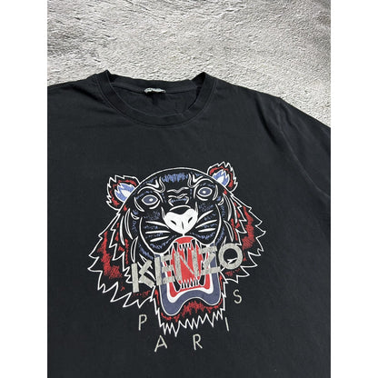 Kenzo big logo T-shirt tiger head black Paris