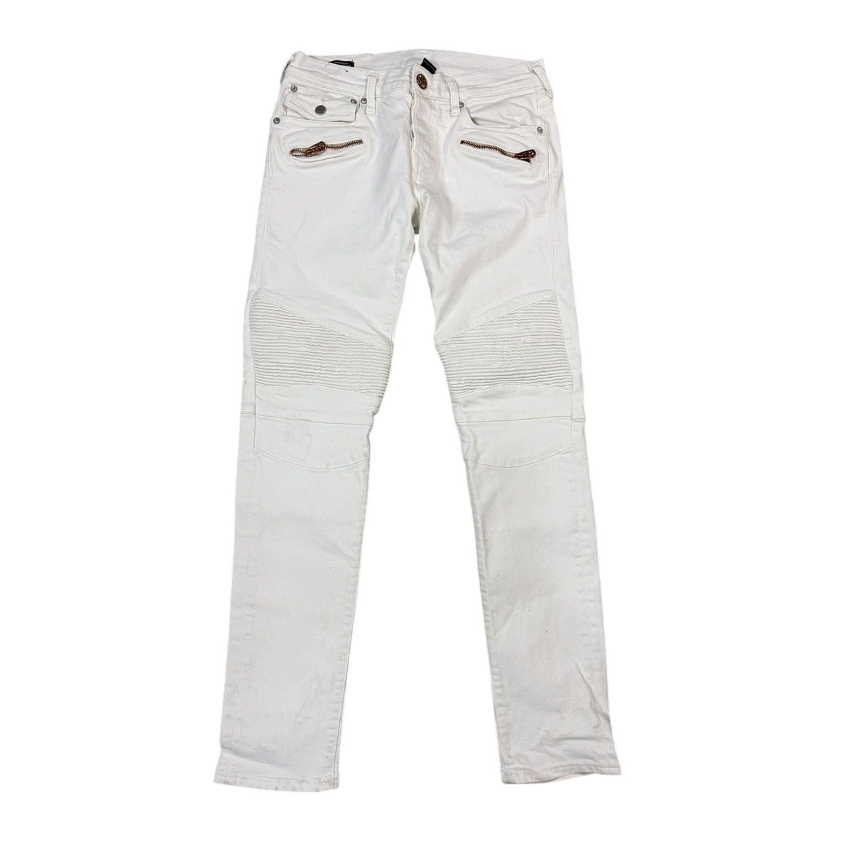 True Religion jeans biker rocco white washed Y2K slim skinny
