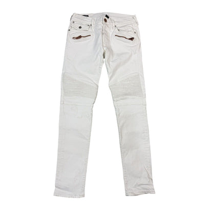 True Religion jeans biker rocco white washed Y2K slim skinny