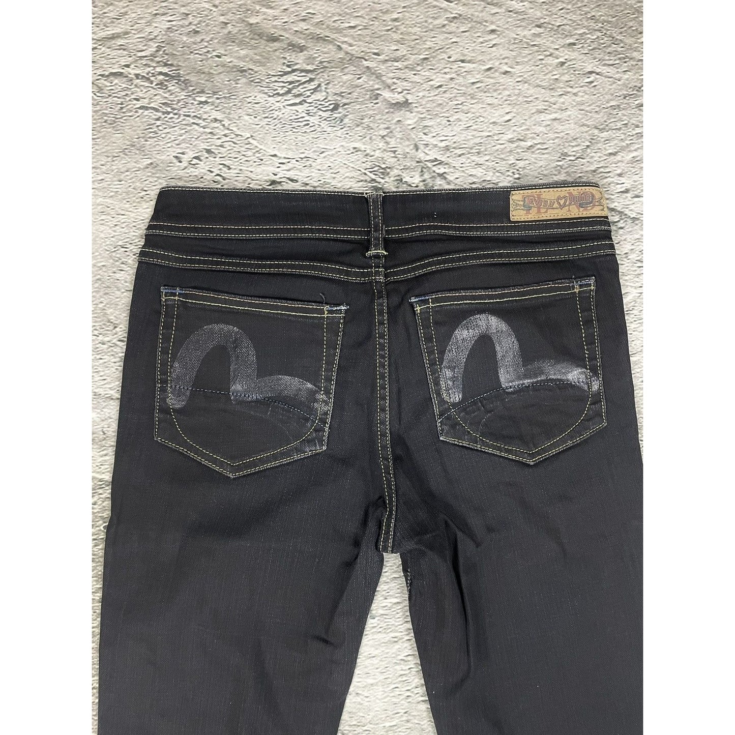 Evisu x Puma vintage black jeans seagulls Y2K