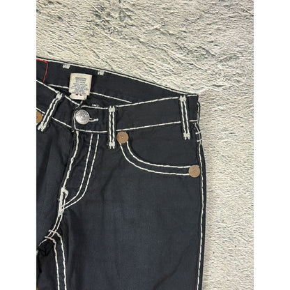 True Religion black jeans white thick stitching Y2K Logan
