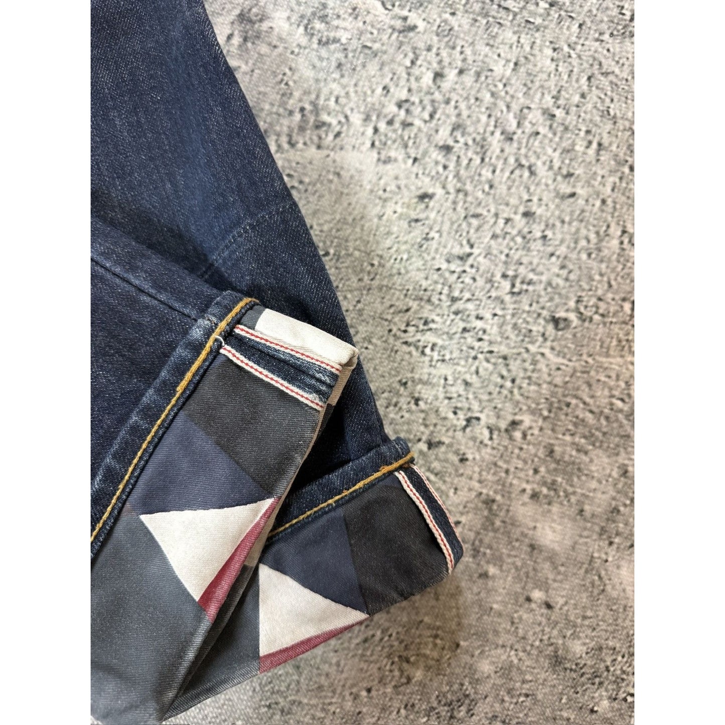 Evisu jeans vintage embroidery seagull logo selvedge red