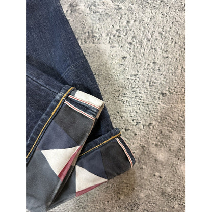 Evisu jeans vintage embroidery seagull logo selvedge red