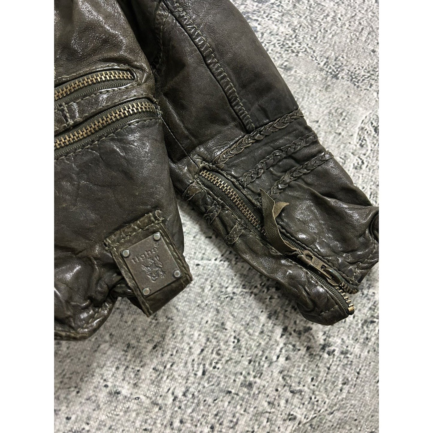 Tigha leather jacket brown vintage avant garde