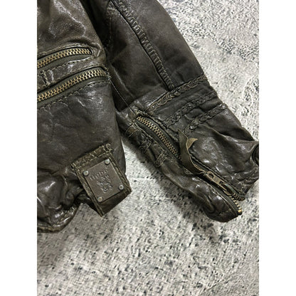 Tigha leather jacket brown vintage avant garde