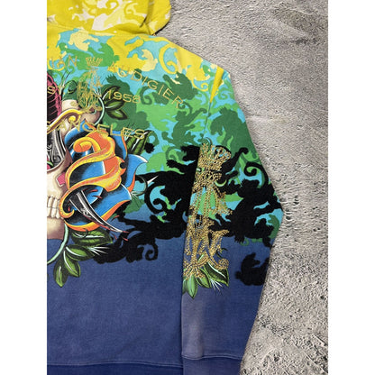 Ed Hardy zip hoodie yellow vintage Y2K Christian Audigier