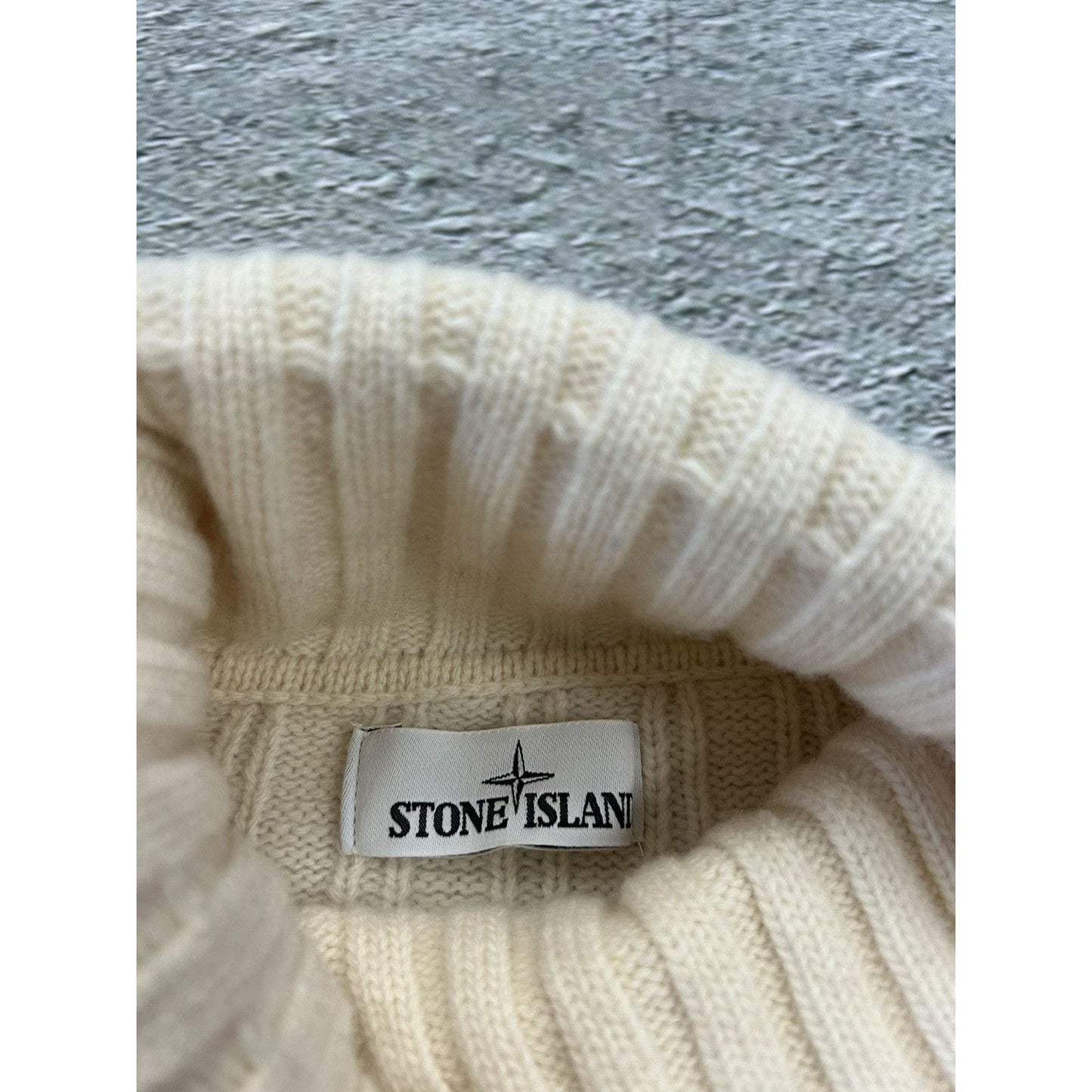 Stone island beige turtleneck sweater vintage knit