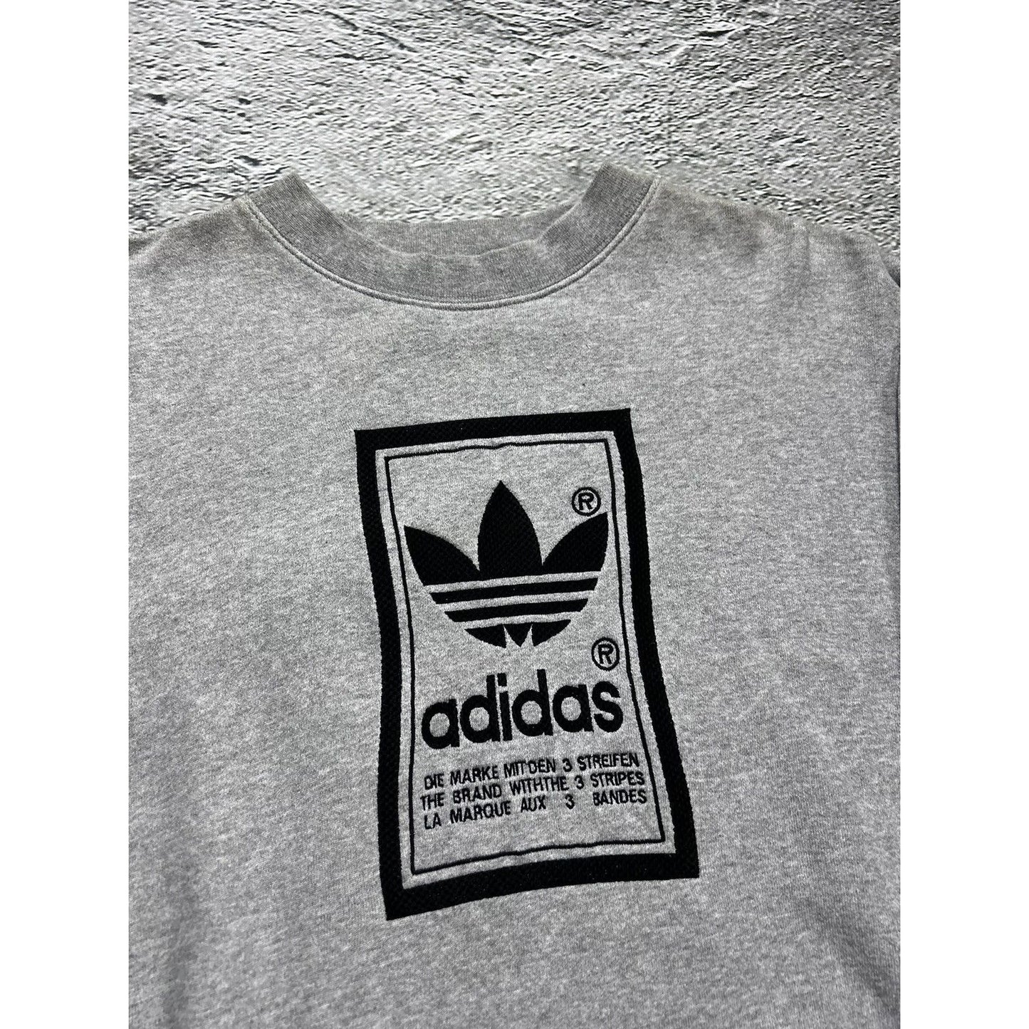 Adidas sweatshirt vintage big logo Y2K grey