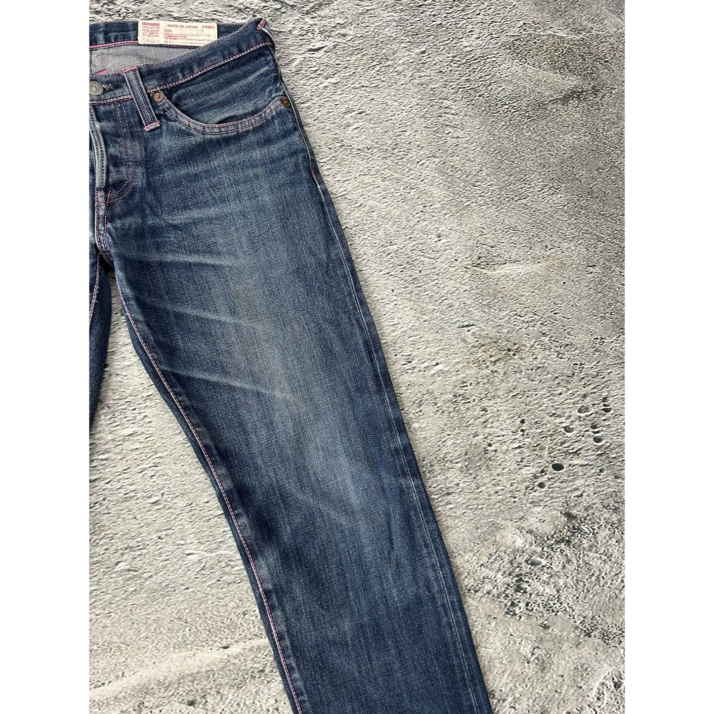 Evisu jeans daicock big logo pink selvedge denim Japan