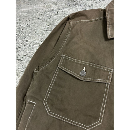 Stussy garage jacket contrast stitch workwear brown