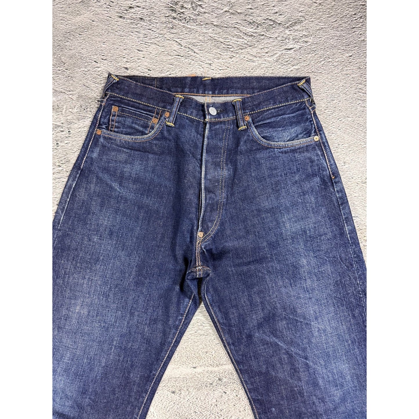 Evisu jeans daicock blue big logo selvedge denim
