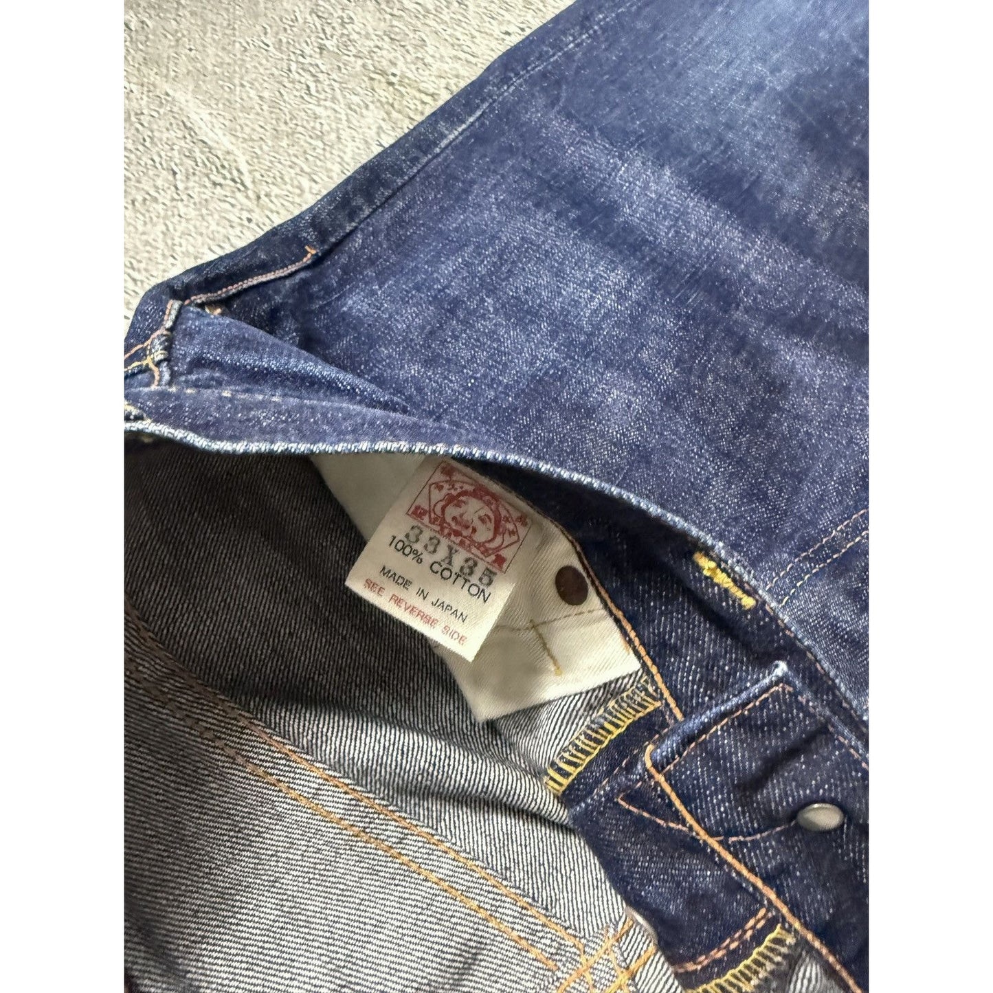 Evisu jeans daicock blue big logo selvedge denim