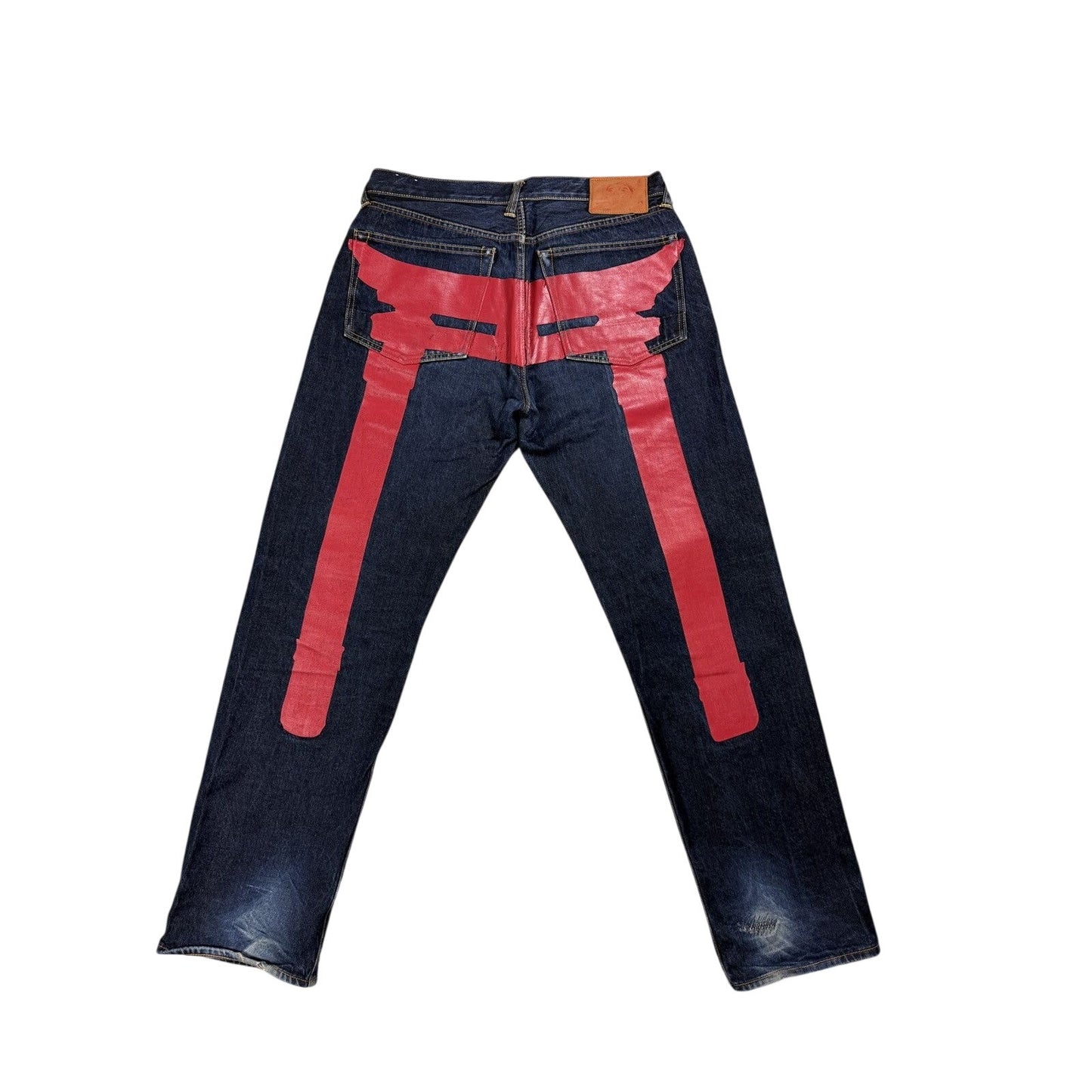 Evisu jeans daicock big logo red selvedge denim
