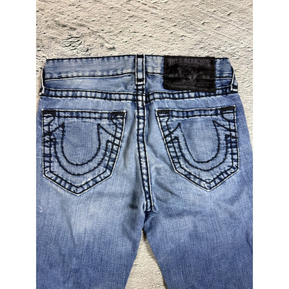 True Religion jeans blue vintage black stitch Bobby Super T