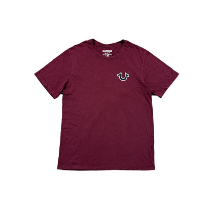 True Religion burgundy red T-shirt logo California
