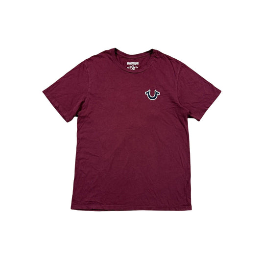 True Religion burgundy red T-shirt logo California