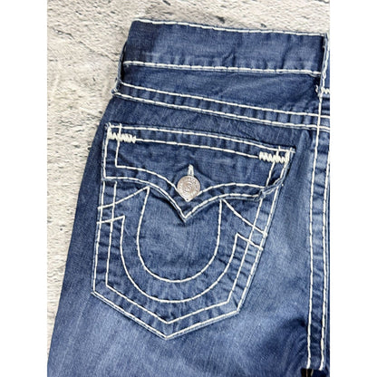 True Religion blue jeans white stitching Y2K Ricky