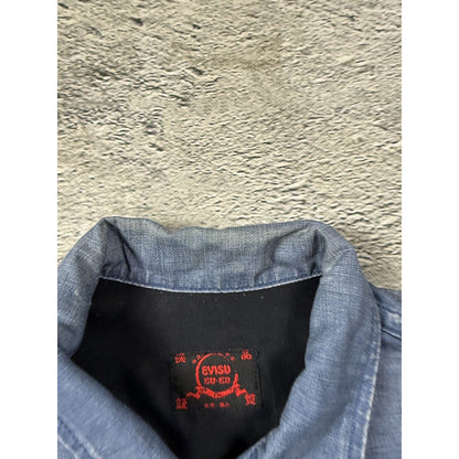 Evisu Japan vintage denim trucker jacket blue washed seagull