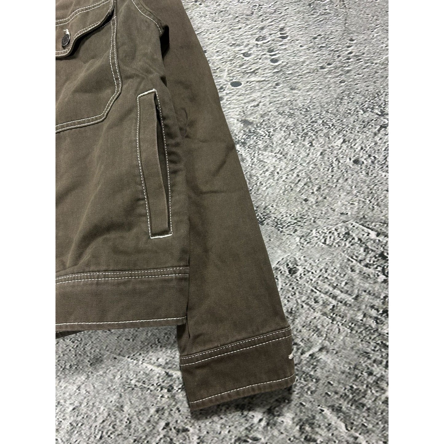 Stussy garage jacket contrast stitch workwear brown