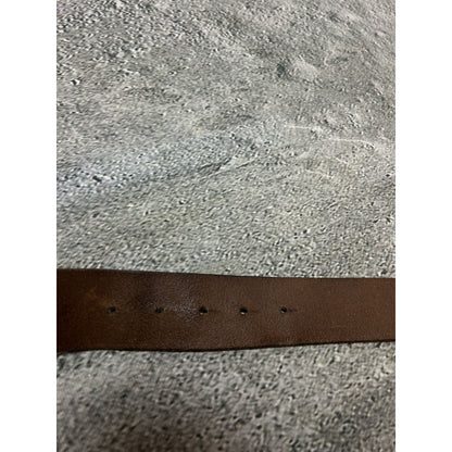 Diesel leather belt big buckle Y2K brown