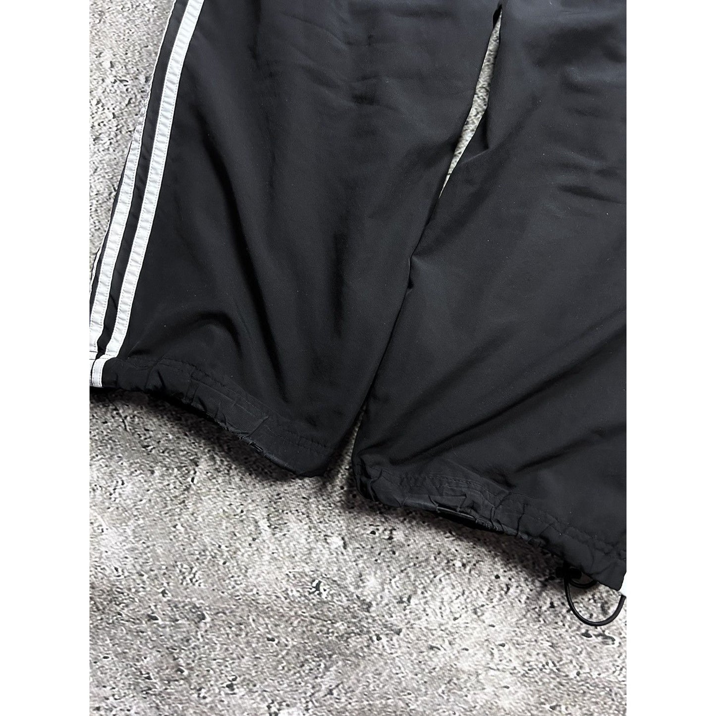 Adidas vintage black nylon track pants small logo 2000s