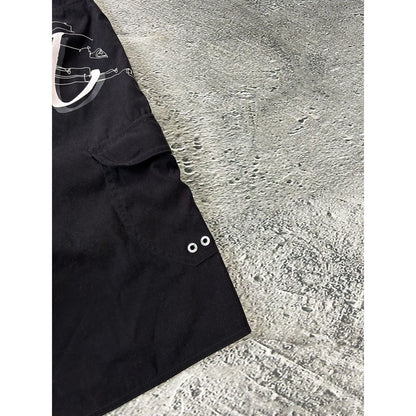 Quiksilver shorts black Y2K vintage fullprint graffiti surf