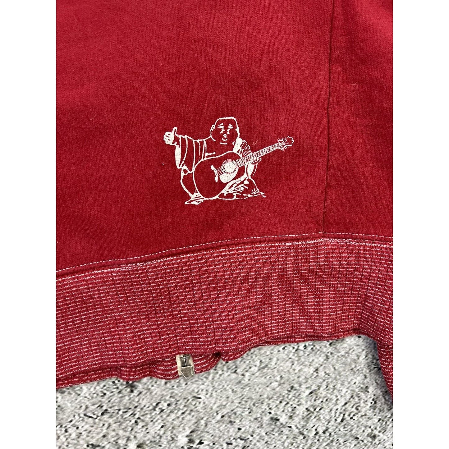 True Religion vintage red zip hoodie Y2K patchwork