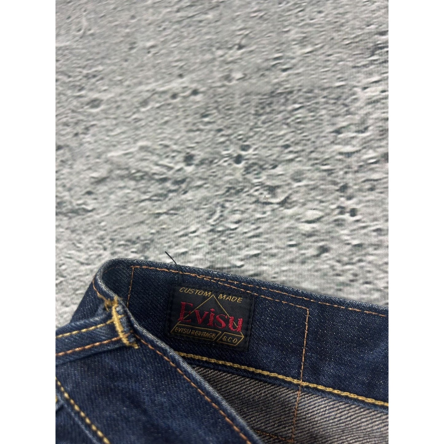 Evisu jeans daicock big logo red selvedge denim