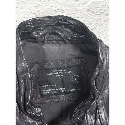 Allsaints Vintage Leather Jacket Avant Garde black
