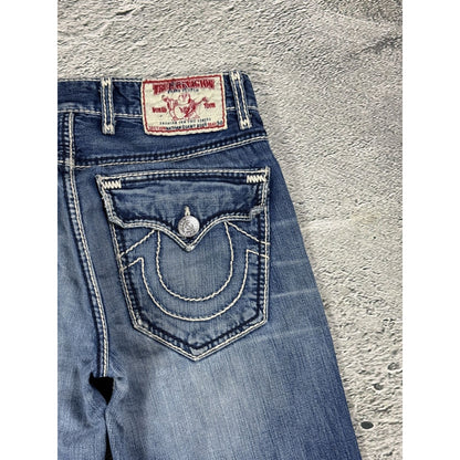 True Religion jeans Nathan Giant Y2K blue white stitching