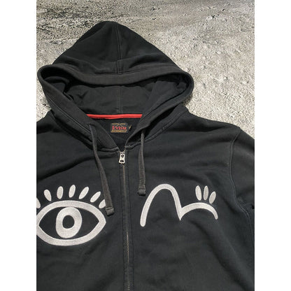 Evisu zip hoodie black vintage eye seagull logo