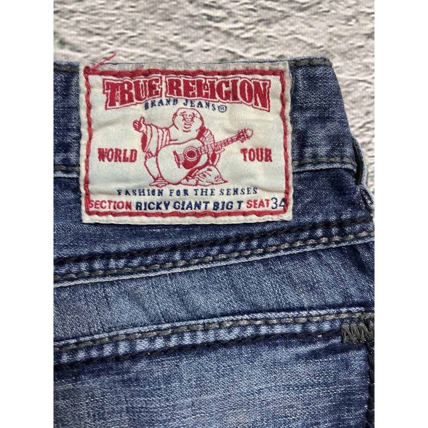 True Religion vintage blue jeans Ricky thick stitching Y2K