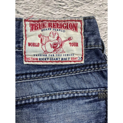 True Religion vintage blue jeans Ricky thick stitching Y2K