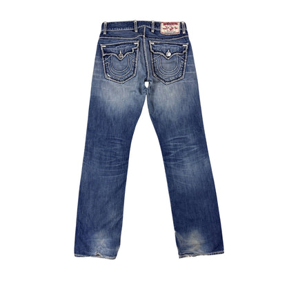 True Religion jeans Nathan Giant Y2K blue white stitching
