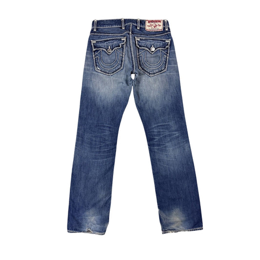 True Religion jeans Nathan Giant Y2K blue white stitching