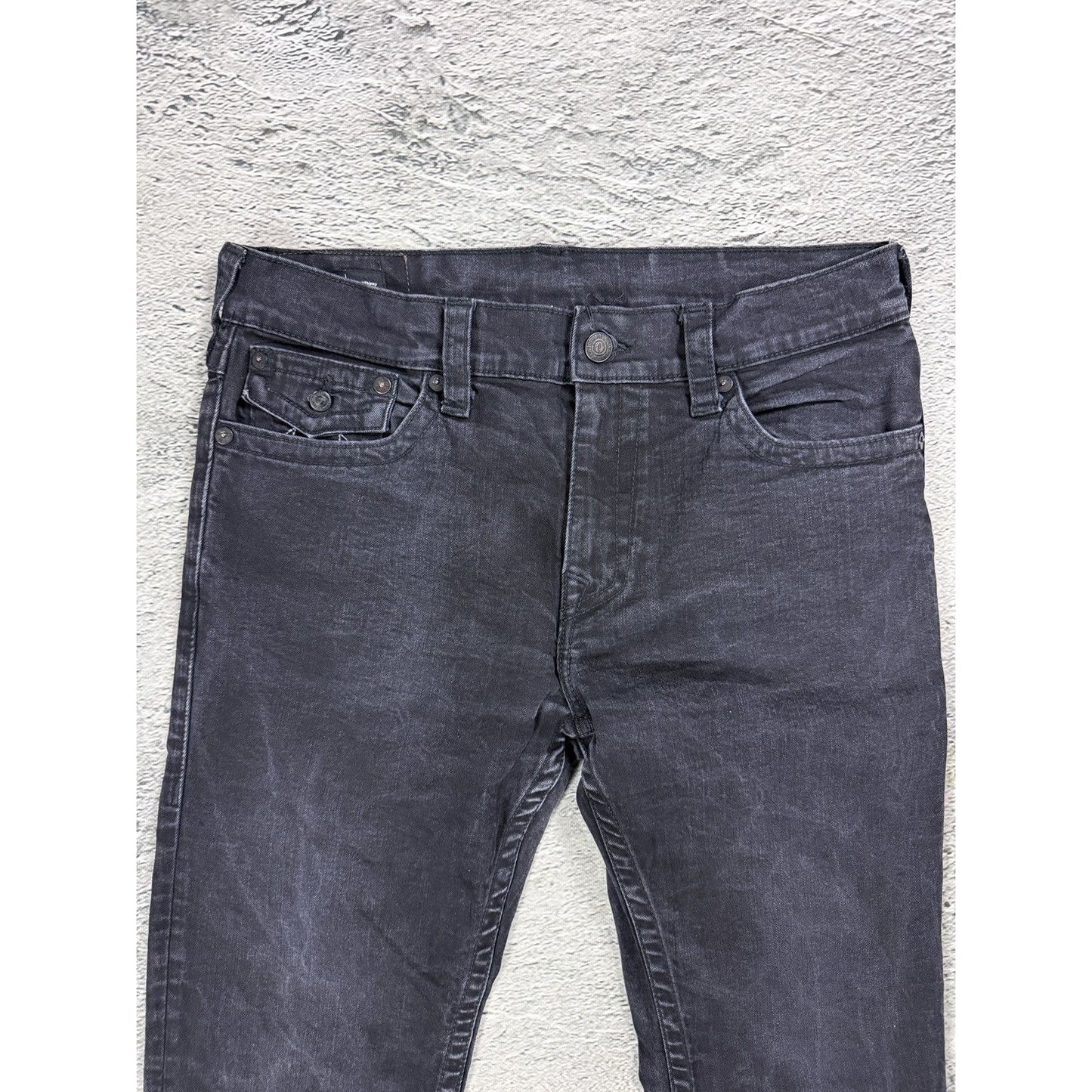 True Religion black jeans white horseshoe logo Y2K Rocco