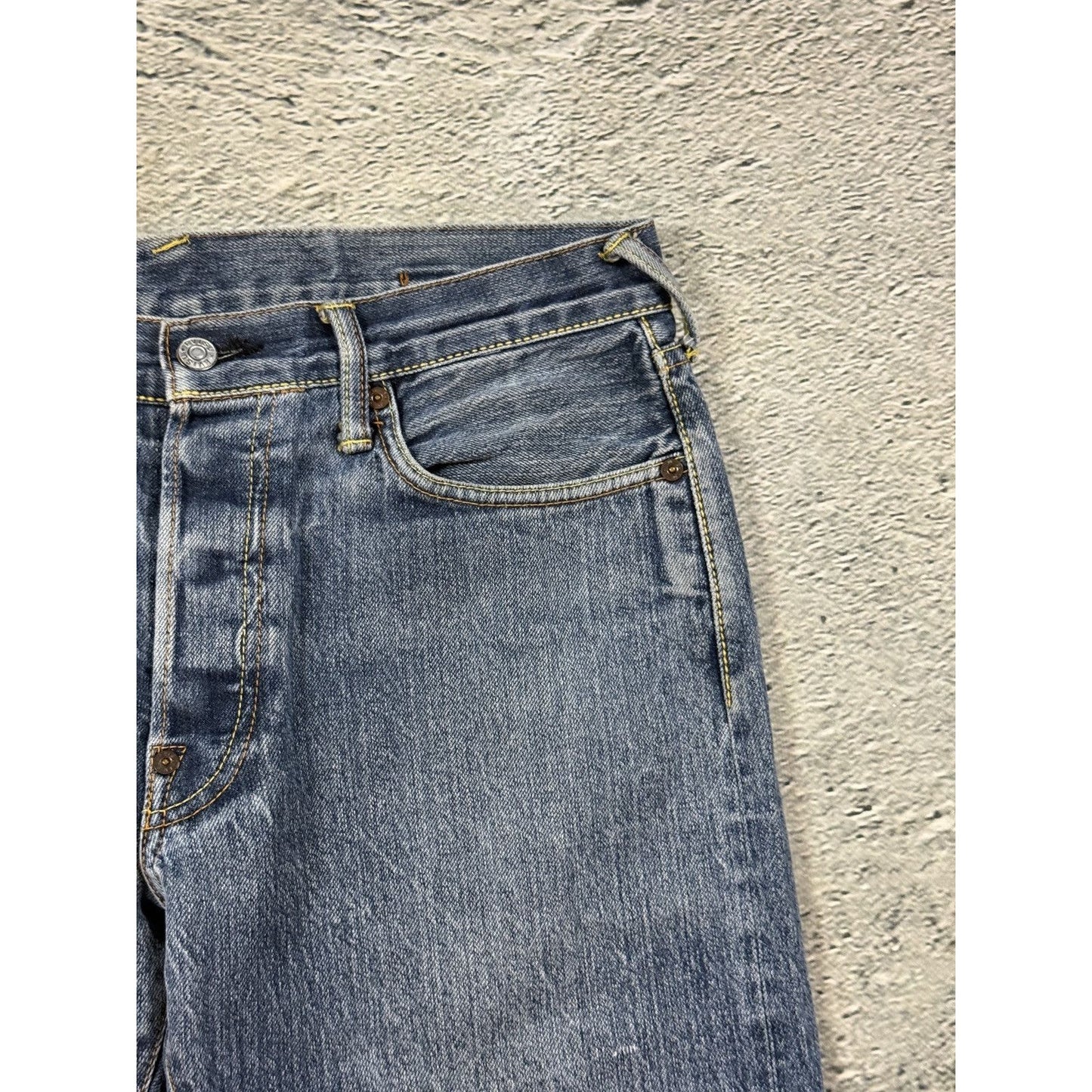 Evisu jeans vintage embroidery seagull logo selvedge denim