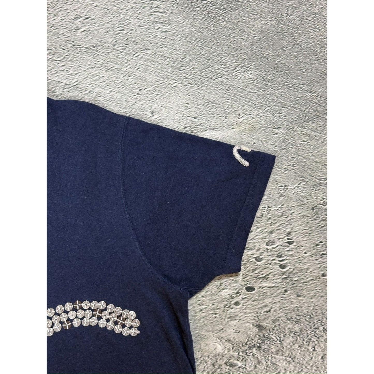 Evisu t-shirt vintage big logo studded navy seagull
