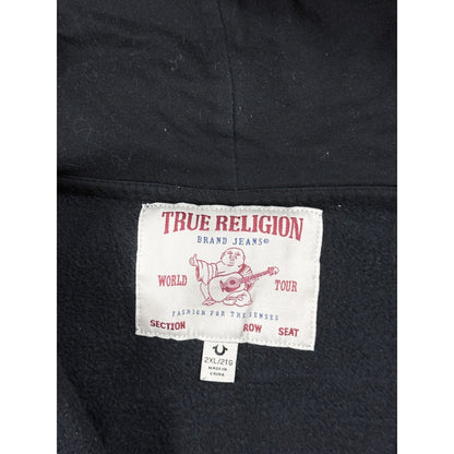 True Religion zip hoodie vintage Black White stitching
