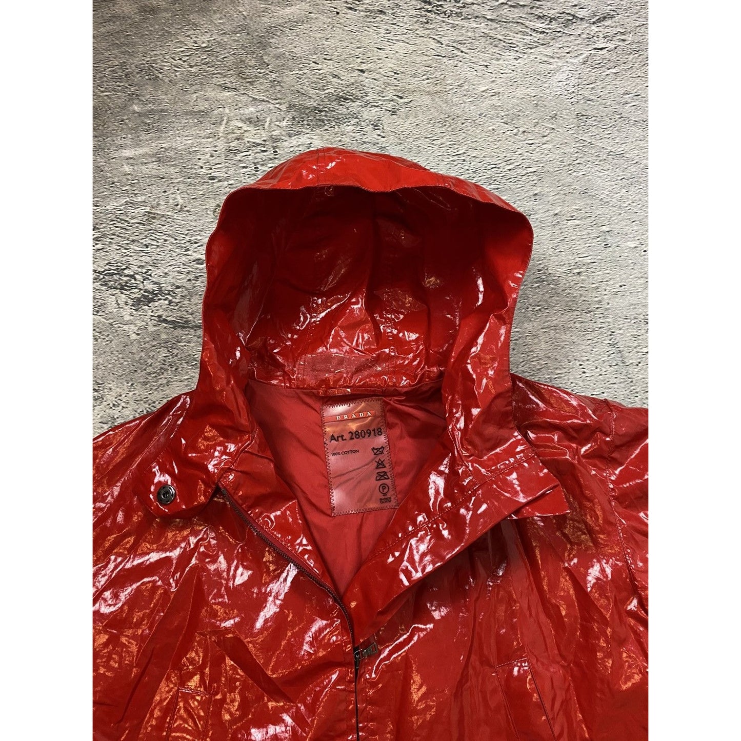 Prada jacket red raincoat 2008