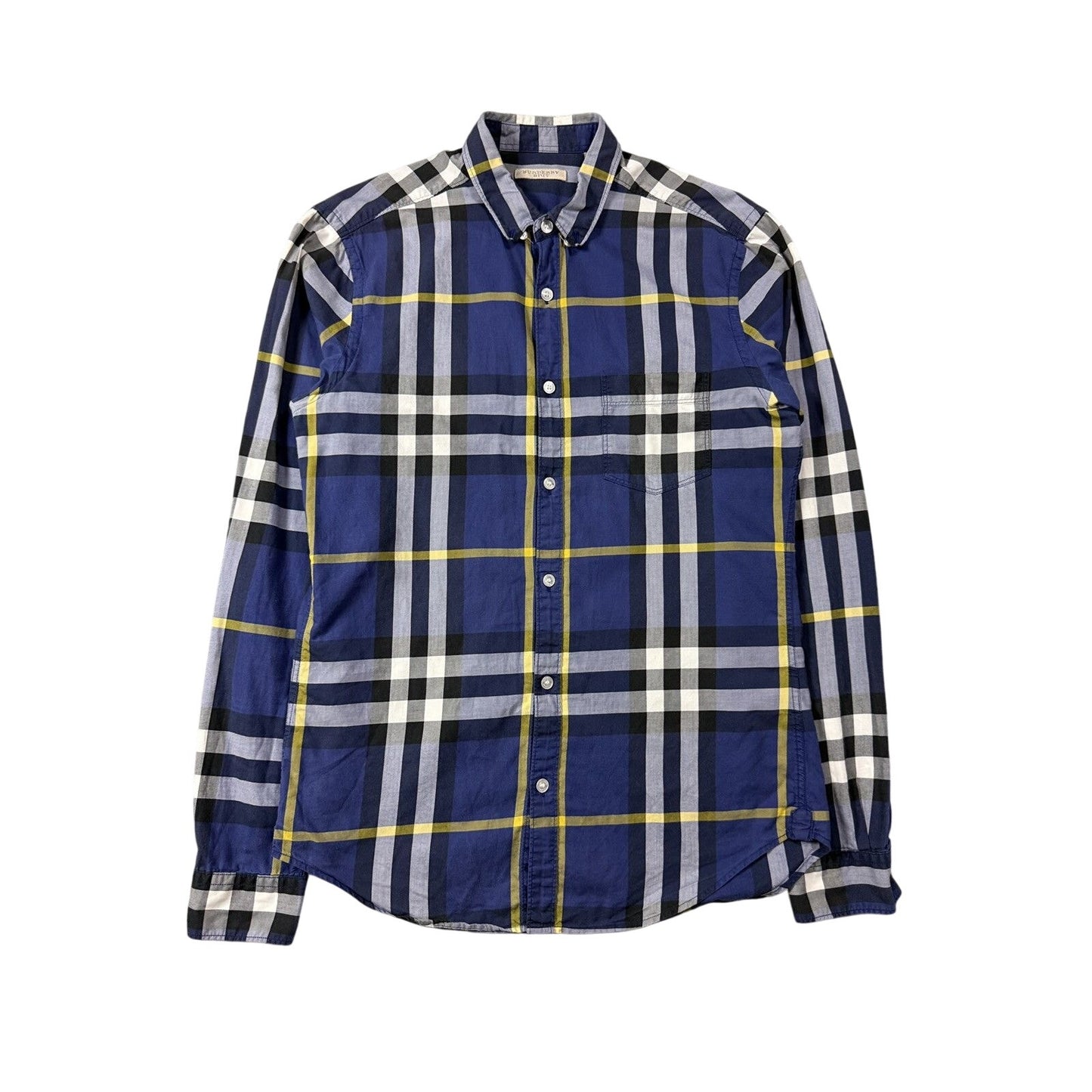 Burberry Brit Navy Blue Nova check monogram longsleeve shirt